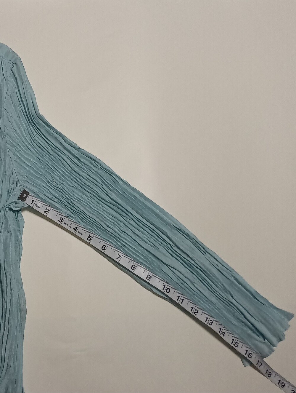 Eileen Fisher Crushed Pool Blue Silk Stand Collar Open-Front Cardigan/Jacket XL - Picture 8 of 11